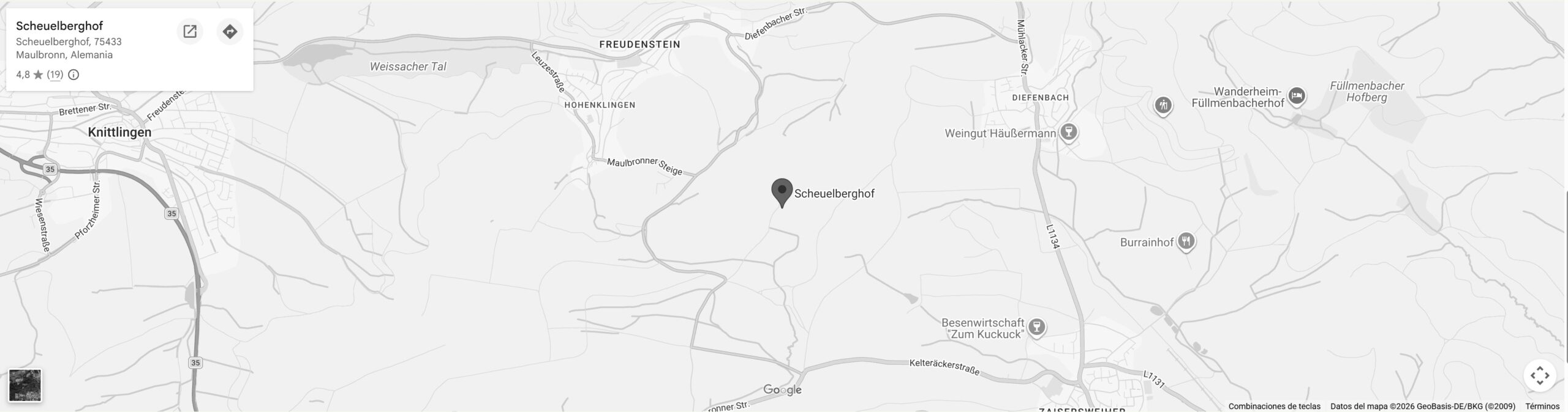 Anfahrt Scheuelberghof Maulbronn